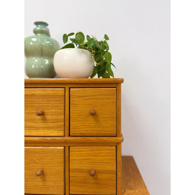 Wood Handmade Vintage Tiered Apothecary Cabinet Fifteen Drawers Antique Style For Sale - Image 7 of 15