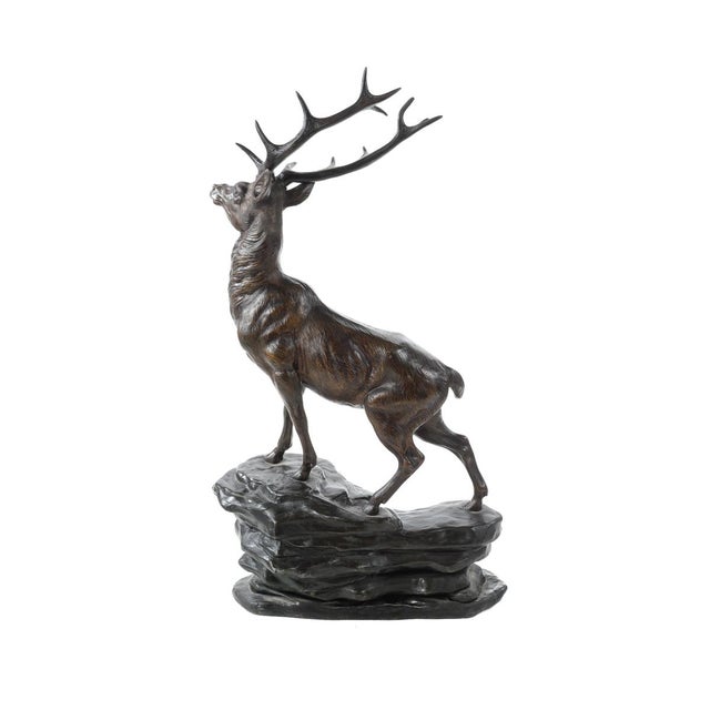 Regal Elk Cast Metal Sculpture Chairish