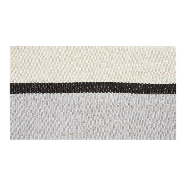 Schumacher Ile Saint-Louis Tape in White Black & Silvery Blue For Sale