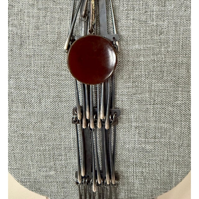 Bespoken Silver and Gold Necklace with Japanese Tengu Mask by Mary Ann Scherr For Sale In Atlanta - Image 6 of 8