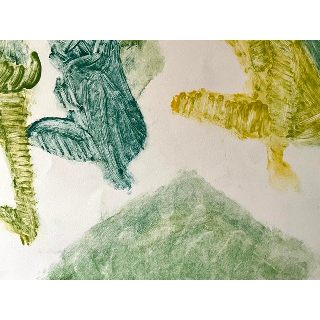 Vintage Mid Century Modern Figurative Abstract Mono Type Oil Painting For Sale In New York - Image 6 of 7