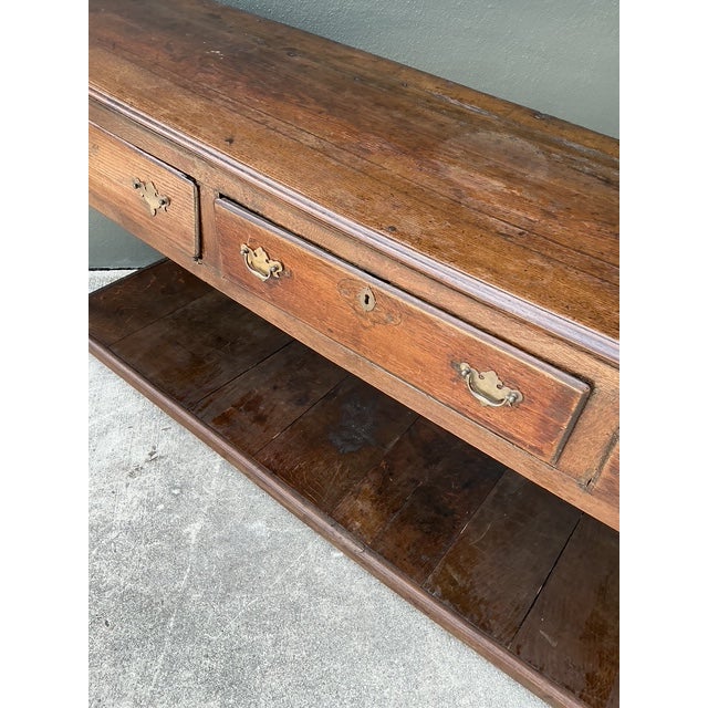 Vintage 18th Century Distressed Plank Console Table For Sale - Image 12 of 14