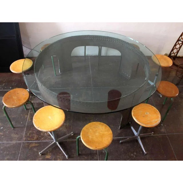 Gimo Fero Italian Round Conference Table by Gimo Fero - Set of 11 For Sale - Image 4 of 8
