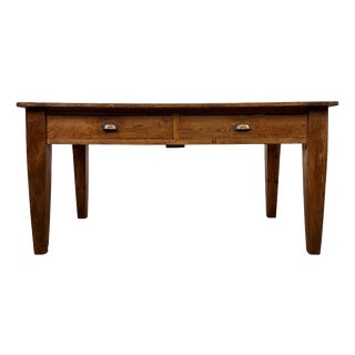 Large 19th Century Antique English Pine Farmhouse Writing Table For Sale