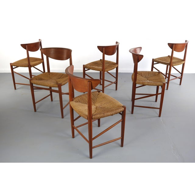 Peter Hvidt and Orla Mølgaard-Nielsen Set Of Six (6) Dining Chairs Designed By Peter Hvidt And Orla Möllgaard Nielsen, Denmark For Sale - Image 4 of 12