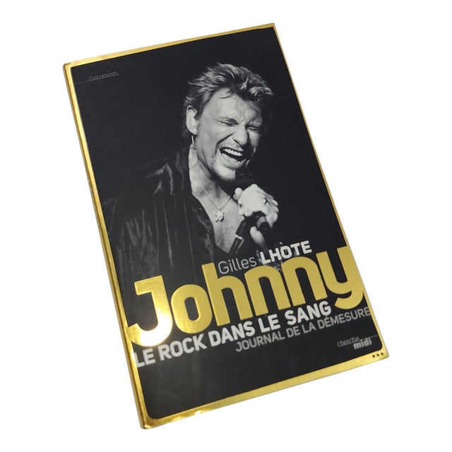 Johnny Halliday Rock in the Blood French Edition Signed by Gilles Lhote For Sale