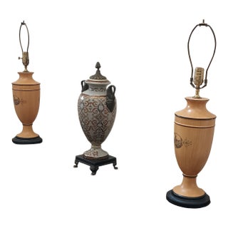 Elevate Your Living Space With This Stunning Pair of Vintage Italian Neoclassical Urn Lamps. For Sale