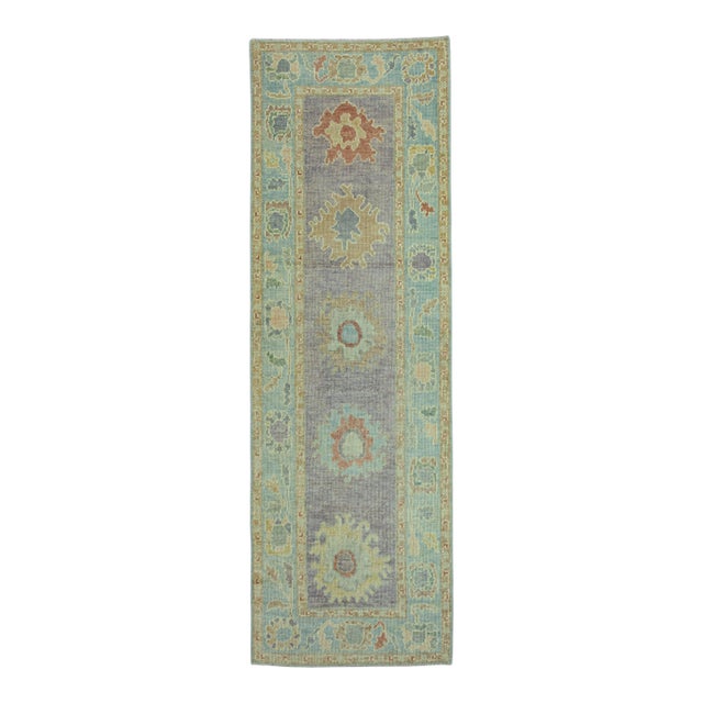 Turkish Oushak Rug 2'8"x 8'4" #19089 For Sale