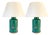 1970s Large Frederick Cooper Emerald Green Hand-Painted Green Tole Chinoiserie Table Lamps - A Pair For Sale