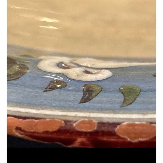 Rare Veironique Pichon Maison Uzes France Clay Bowl Hand Made Pottery 14.5” For Sale - Image 12 of 12
