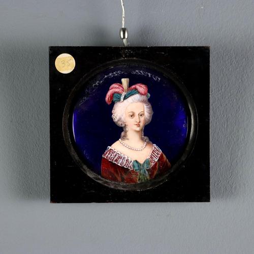 Portrait of a Noblewoman, Limoges Enamels, Framed For Sale - Image 9 of 9