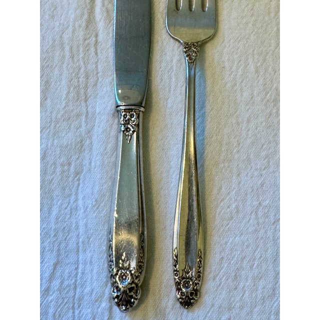 International Silver 1940s International Sterling “Prelude" Child’s Fork and Knife Set For Sale - Image 4 of 5