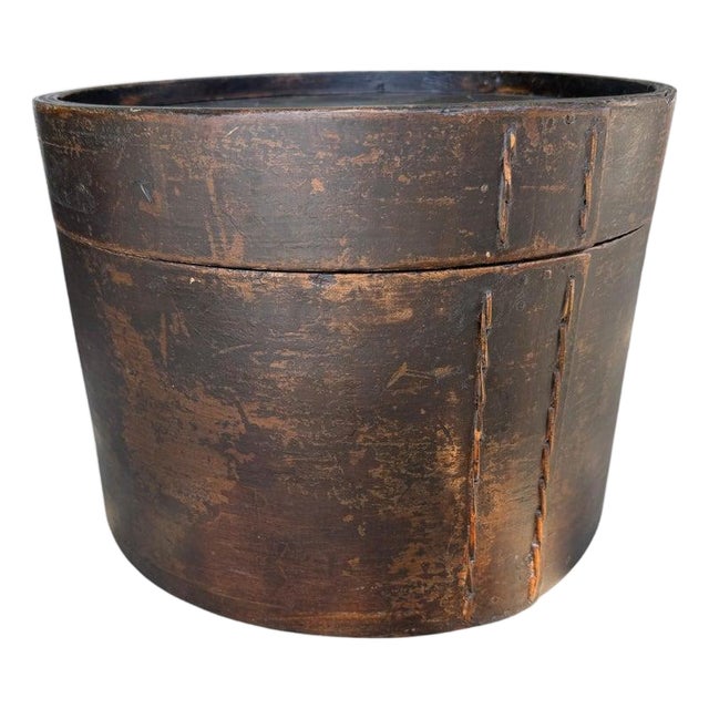 19thc Hand Made Original Black Painted Pantry Kitchen Box For Sale