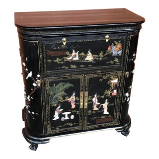 Lacquer and Inlay Hardstone Chinese Dry Bar For Sale