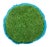Modern Custom Handcrafted Artificial Turf Lumbar Pillow With Turquoise Ruffle - Small Round For Sale - Image 3 of 8