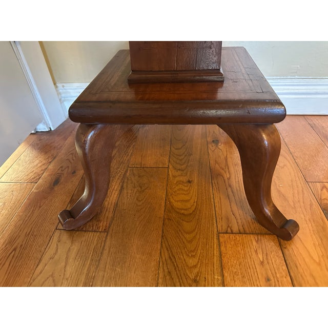 1930s Vintage Mahogany Inlaid Plant Stand Edwardian Style For Sale - Image 5 of 11