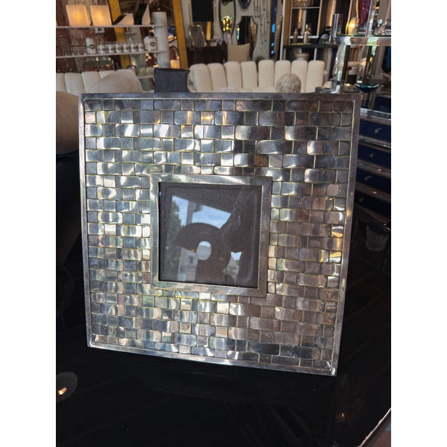 Vintage Italian Hand-Woven Silver Plate Picture Frame, 1970s For Sale In Los Angeles - Image 6 of 7