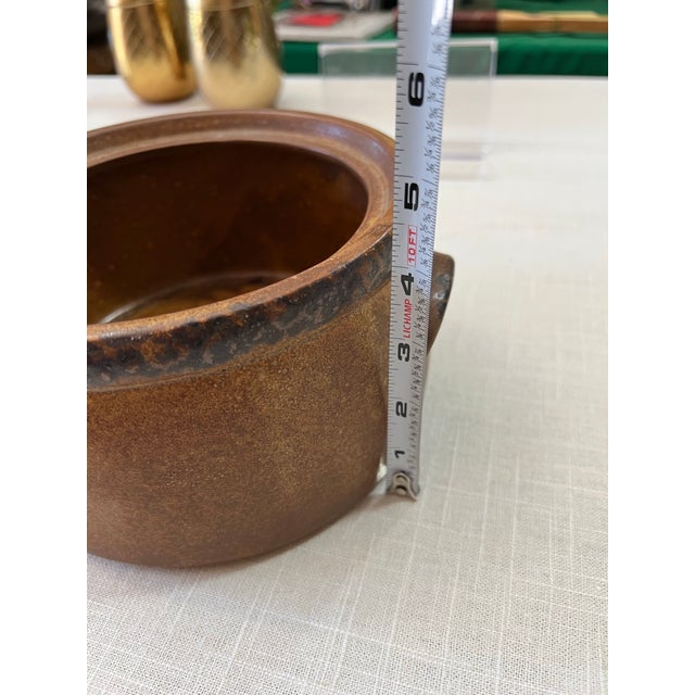 1970s Brown Ceramic Pottery McCoy Catchall For Sale - Image 4 of 6