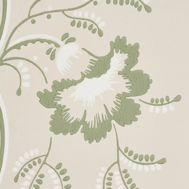 Contemporary SAMPLE - Schumacher Bell Flowers Wallpaper In Green For Sale - Image 3 of 6
