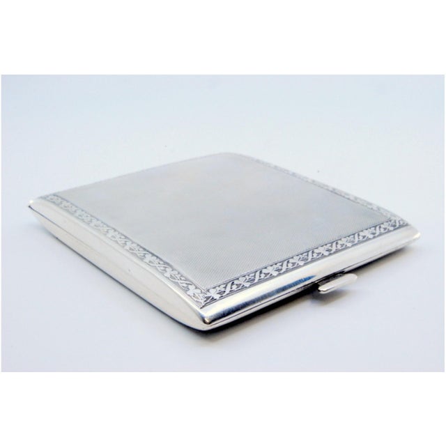 Silver Cigarette Case with Surrounding Trim For Sale - Image 9 of 10