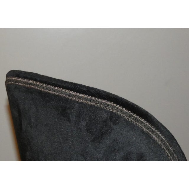 Black Velvet Dining Chairs, Italy, 1960s, Set of 4 For Sale - Image 6 of 16