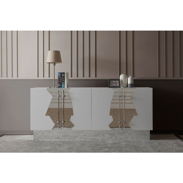 Callista Sideboard, White & Silver For Sale In Los Angeles - Image 6 of 10