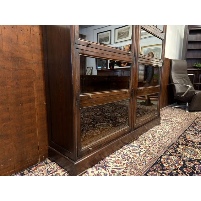 Brown Large English Bookcase from Globe Wernicke For Sale - Image 8 of 15