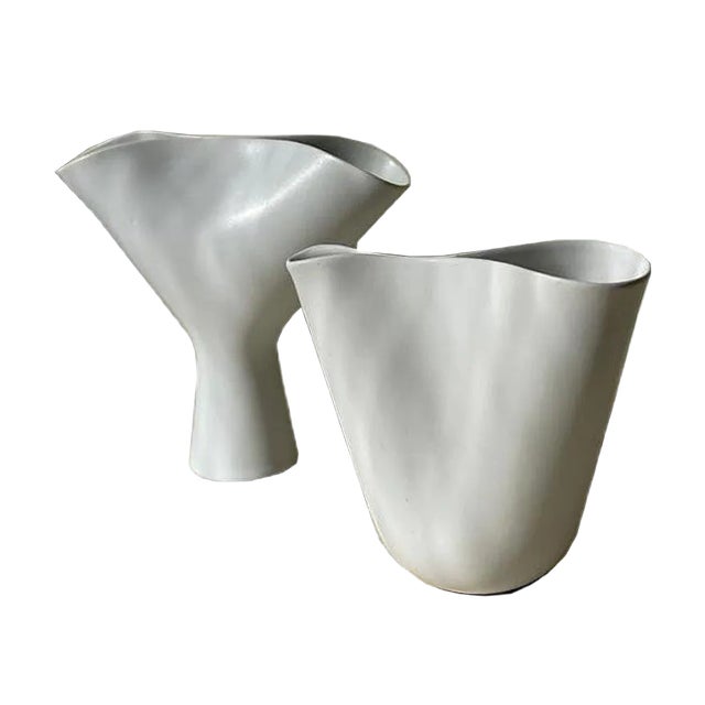Ceramic Veckla Vases by Stig Lindberg for Gustavsberg, 1950s, Set of 2 For Sale