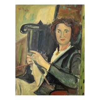 Willy Suter, Lady in Creation, 1942, Oil on Canvas For Sale