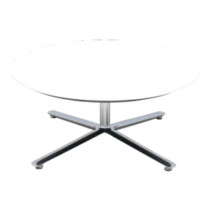 Modern Mario Ruiz for Studio Tk Bevy Round White Corian Top Coffee Table