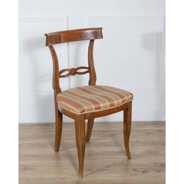 Set of Four Late 18th–Early 19th Century Tuscan Walnut Directoire Chairs For Sale - Image 10 of 12