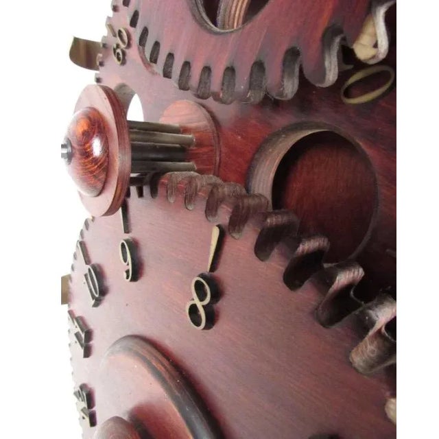 Mid-Century Modern Contemporary Modern Sculptural Gear Clock by Clockwork Inc. For Sale - Image 3 of 11