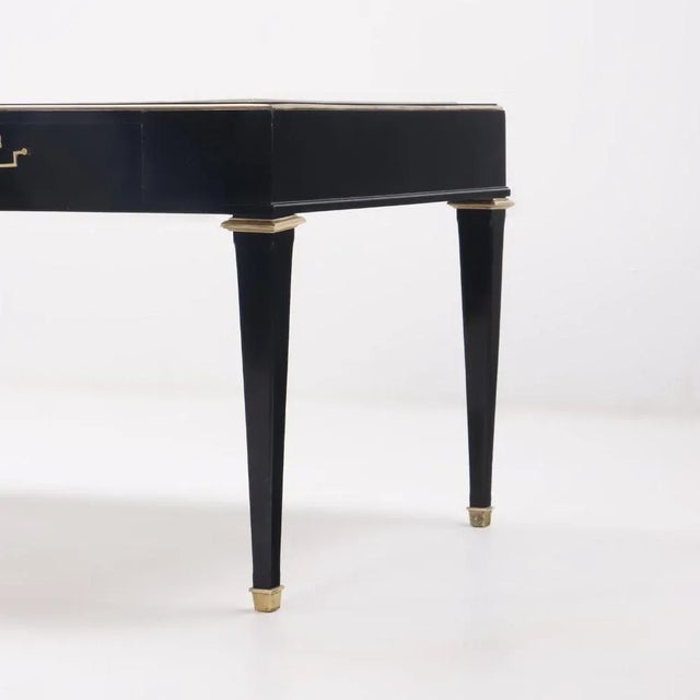 André Arbus Ebonized Mahogany Leather Top Desk in the Manner of Andre Arbus C 1950. For Sale - Image 4 of 7