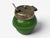 Art Deco, Snuff or Cocaine Lidded Pot, Green Art Glass, Sterling Silver, 1930s An unusual Art Deco lidded salt cellar,...
