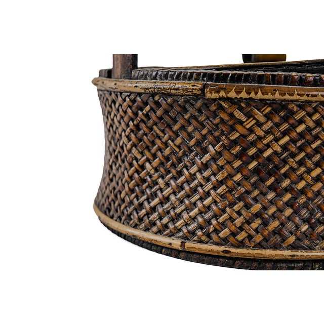 Antique Chinese Wood & Woven Food Basket With Lid For Sale - Image 15 of 15