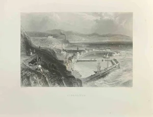 William Henry Bartlett, Stonehaven, Etching, 1845