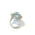 Metal Bochic “Orient” Art Deco Blue Topaz and White Topaz Set 18K Gold&Silver, Size 7 For Sale - Image 7 of 12