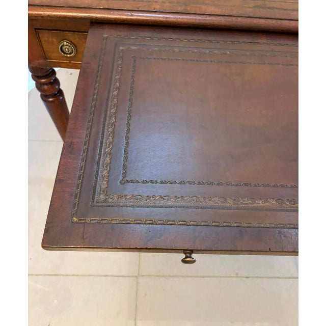 Antique Georgian Mahogany Partners Library Writing Desk with Leather Slide, 1800 For Sale - Image 17 of 18