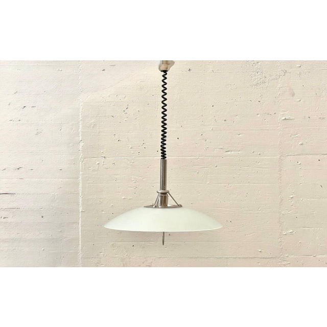 Vintage Pendant Lamp with Opal Glass Shade, 1970s For Sale - Image 4 of 11