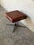 Mid-Century Modern Square Brown Leather Ottoman With Chrome Base Vintage Mid-Century Modern 1970s For Sale - Image 3 of 10