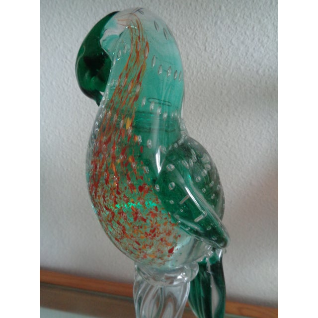 Glass Handblown Glass Italian Bird Sculpture For Sale - Image 7 of 8
