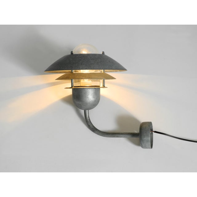 Metal Vintage Danish Outdoor Lamp in Galvanized Steel and Glass Shade from Nordlux, 1990s For Sale - Image 7 of 18