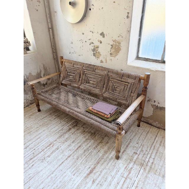 Rope Bench by Adrien Audoux & Frida Minet, 1950s For Sale - Image 3 of 18