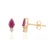 1ct Natural Ruby & Diamond Toi Et Moi Stud Earrings in 14k Yellow Gold- 2 Pieces For Sale - Image 4 of 15