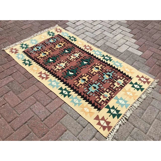 Vintage Turkish Kilim Rug - 64" X 35.5" For Sale - Image 10 of 10