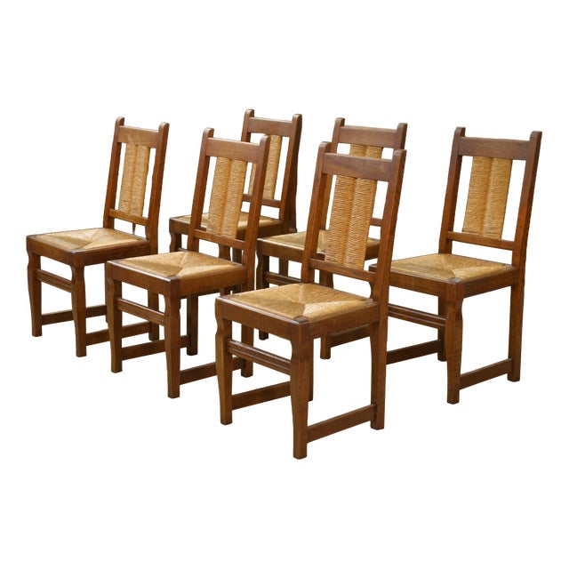 Vintage Brutalist Chairs, 1950s, Set of 6 For Sale