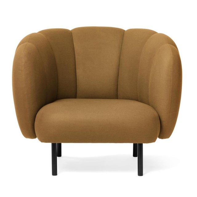 Cape Lounge chair with Stitches Olive by Warm Nordic Dimensions: D95 x W84 x H 80 cm Material: Textile upholstery, Wooden...