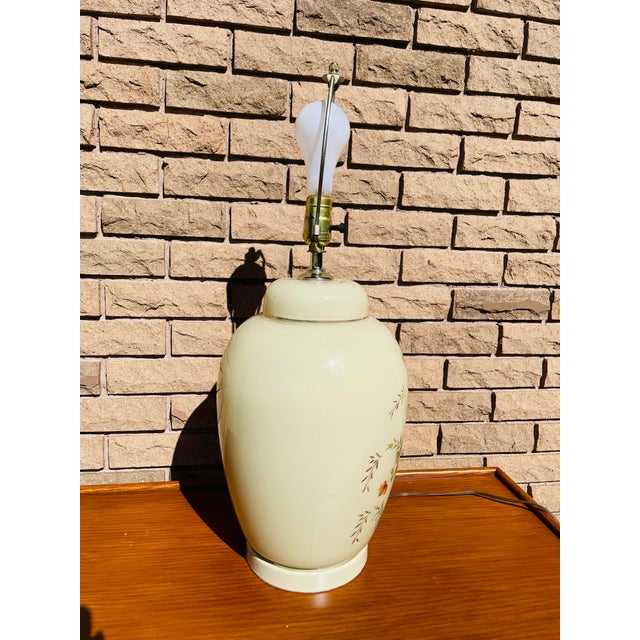 Asian Vintage Asian Ginger Jar Floral Lamp For Sale - Image 3 of 11