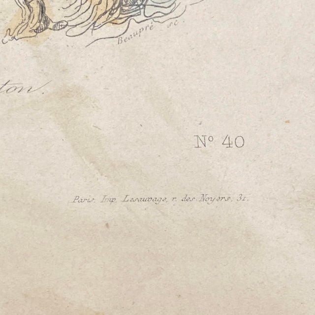 Paper French Antique 18th Century Animal Engraving Hand Colored Signed Artwork For Sale - Image 7 of 12