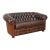 ​​​​​​​Vintage Chesterfield Two Seat Brown Leather Sofa From Spain For Sale